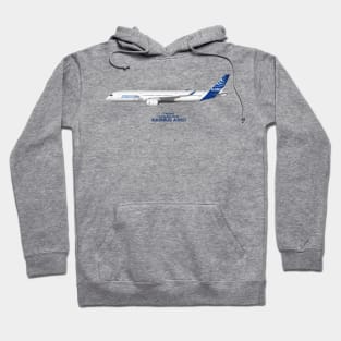 Illustration of Airbus A350 F-WXWB Hoodie